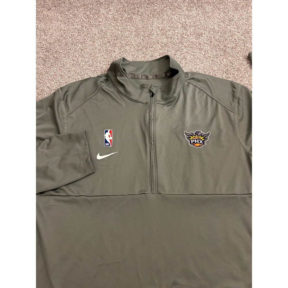 Nike Phoenix Suns Pullover Mens L Olive Green Excellent NBA Dri-FIT 1/4 Zip